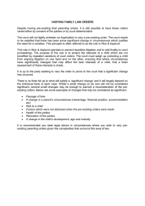 Varying Family Law Orders: Child Custody Changes
