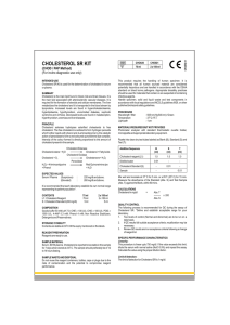 Cholesterol SR Kit Insert: Procedure & Specifications