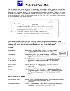 Works Cited Page – MLA