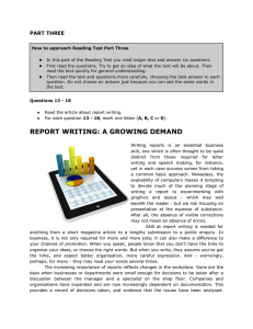 report writing: a growing demand - LINK e