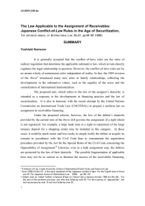 The Law Applicable to the Assignment of