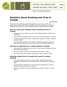 Statistics about Smoking and Fires in Canada