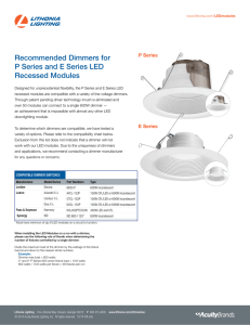 Recommended Dimmers for P Series and E Series