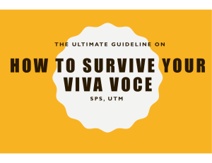 Viva Voce Survival Guide: Tips for UTM Postgraduate Students