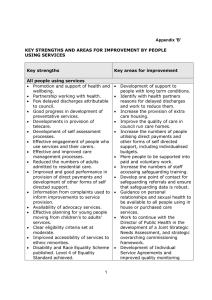 Lancashire County Council Service Strengths & Improvements