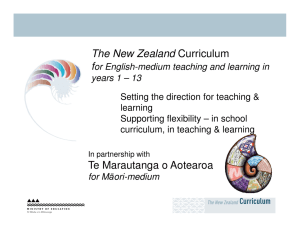 The New Zealand Curriculum Te Marautanga o Aotearoa