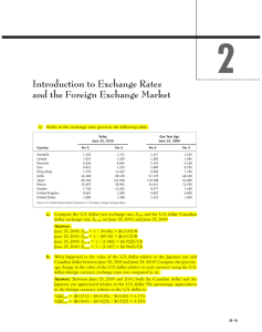 Introduction to Exchange Rates and the Foreign Exchange Market