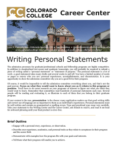 Writing Personal Statements