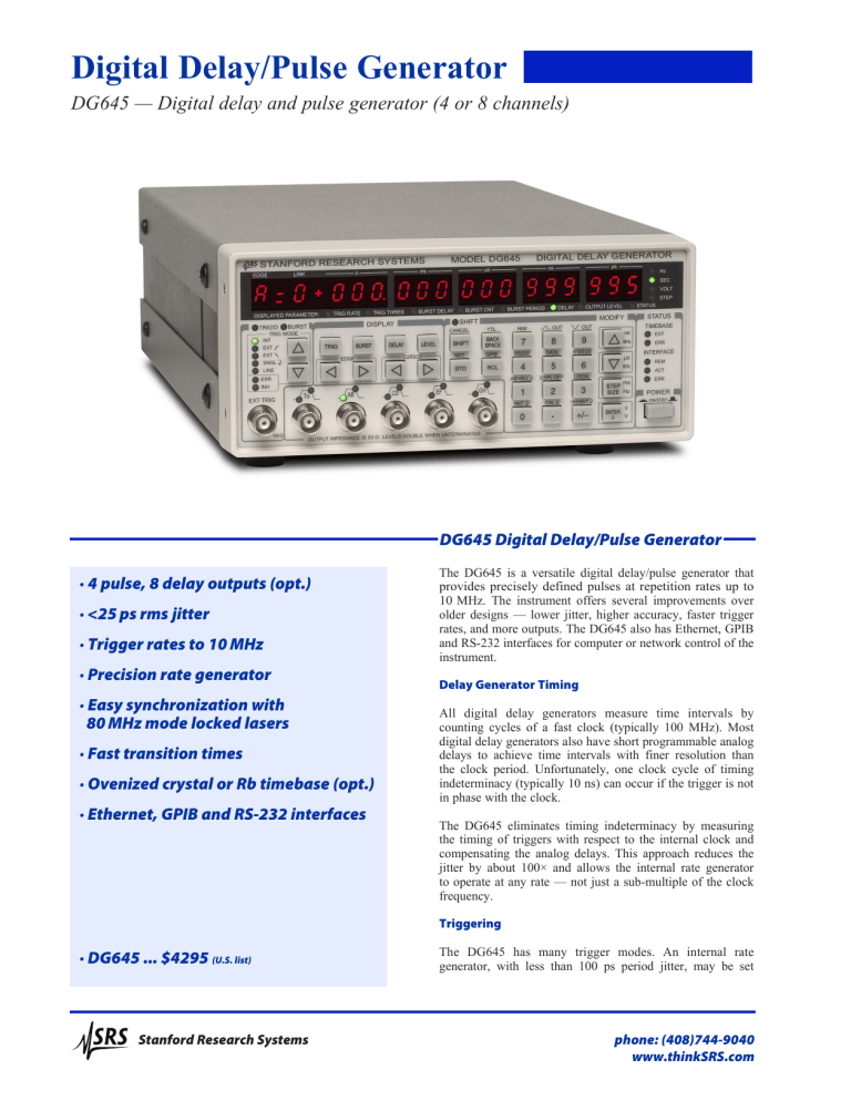 Digital Delay/Pulse Generator