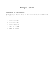 Homework No. 1 – Op Amps Electronics I Homework Quiz: See