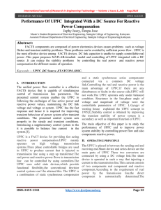 Performance Of UPFC Integrated With a DC Source For