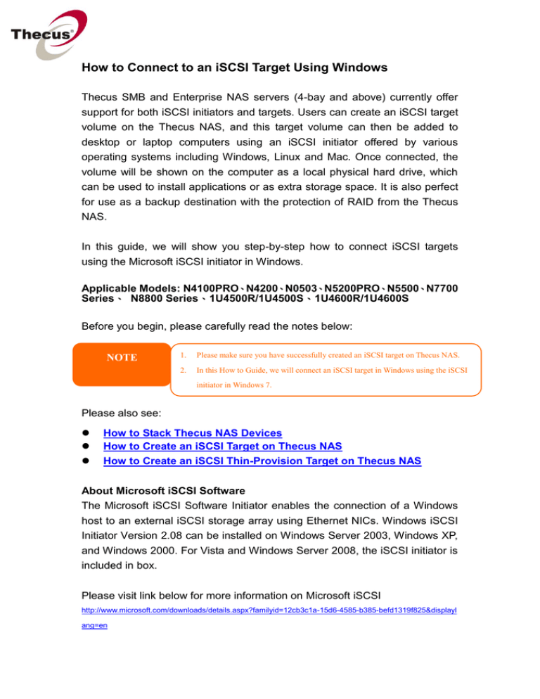 How to Connect to an iSCSI Target Using Windows