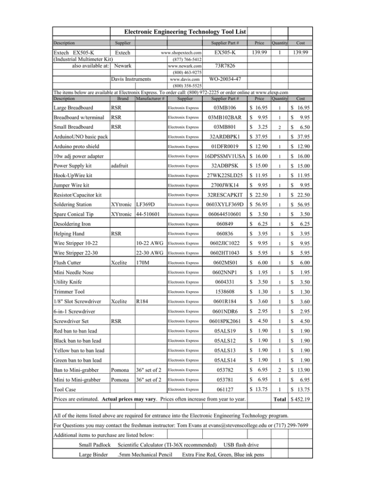 Electronic Engineering Technology Tool List   018275473 1 Cbf46cd2f0bef4641165ee0dc1e87afd 768x994 