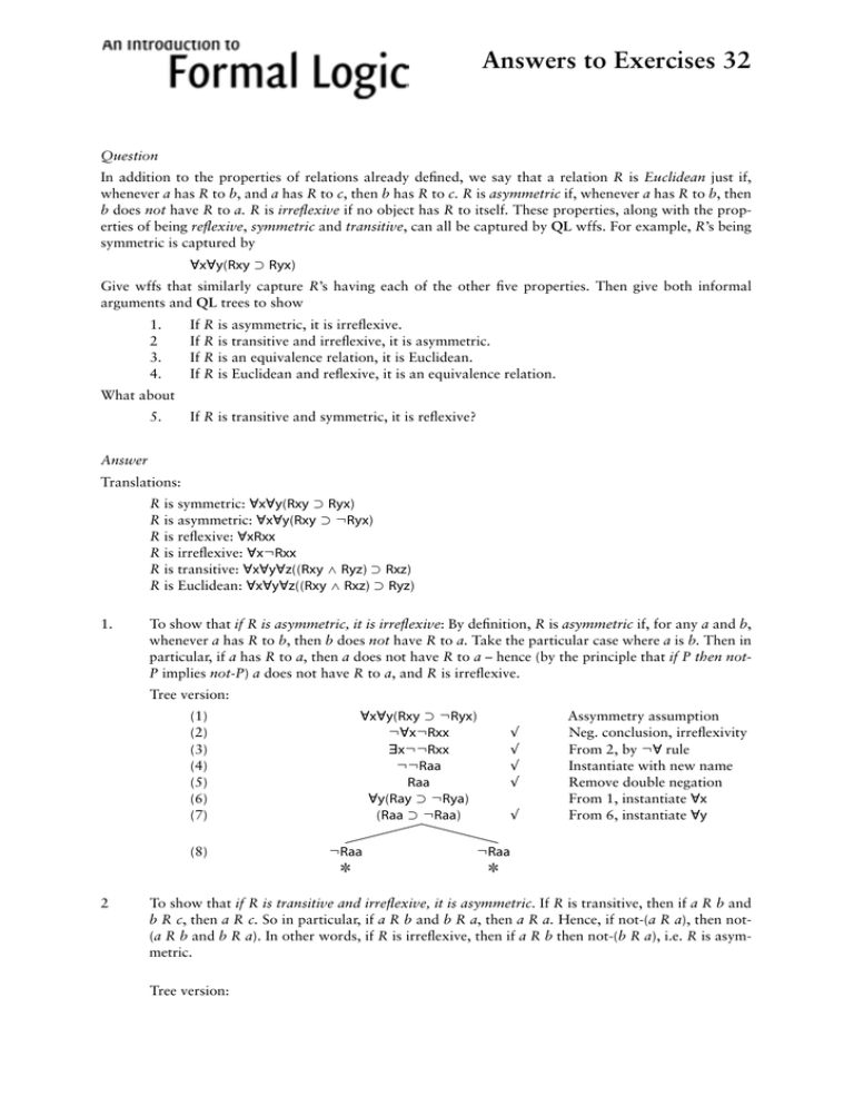 Exercises 32 - Logic Matters