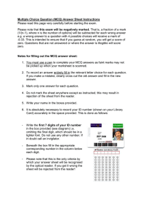 MCQ Answer Sheet Instructions: Exam Guide