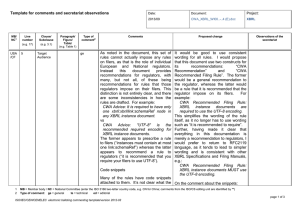 Template for comments and secretariat observations As noted in the