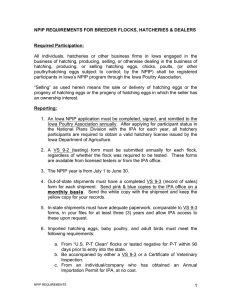 Iowa NPIP Requirements: Breeder Flocks, Hatcheries & Dealers