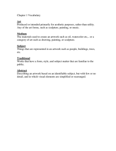 Chapter 1 Vocabulary Art Produced or intended primarily for