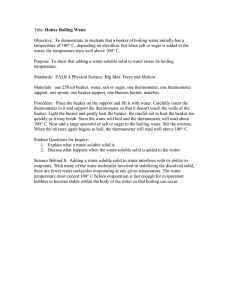 Title: Hotter Boiling Water Objective: To demonstrate to students that