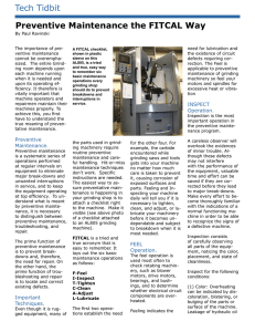 Grinding Machine Preventive Maintenance: The FITCAL Method