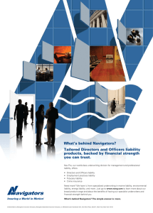 What`s behind Navigators? Tailored Directors and Officers liability