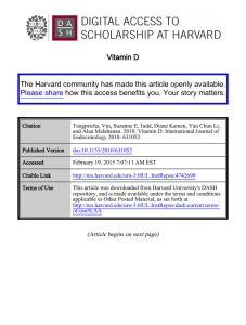 Vitamin D The Harvard community has made this article openly