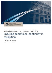 Addendum to CP38/15: Ensuring operational