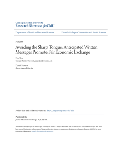 Avoiding the Sharp Tongue: Anticipated Written Messages Promote