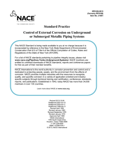 Corrosion Control on Underground Piping Systems - NACE SP0169