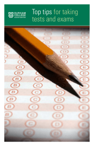 Top tips for taking tests and exams
