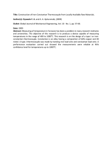 Title: Construction of Iron-Constantan Thermocouple from Locally