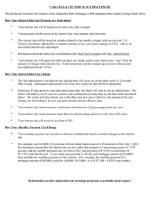VARIABLE-RATE MORTGAGE DISCLOSURE This disclosure