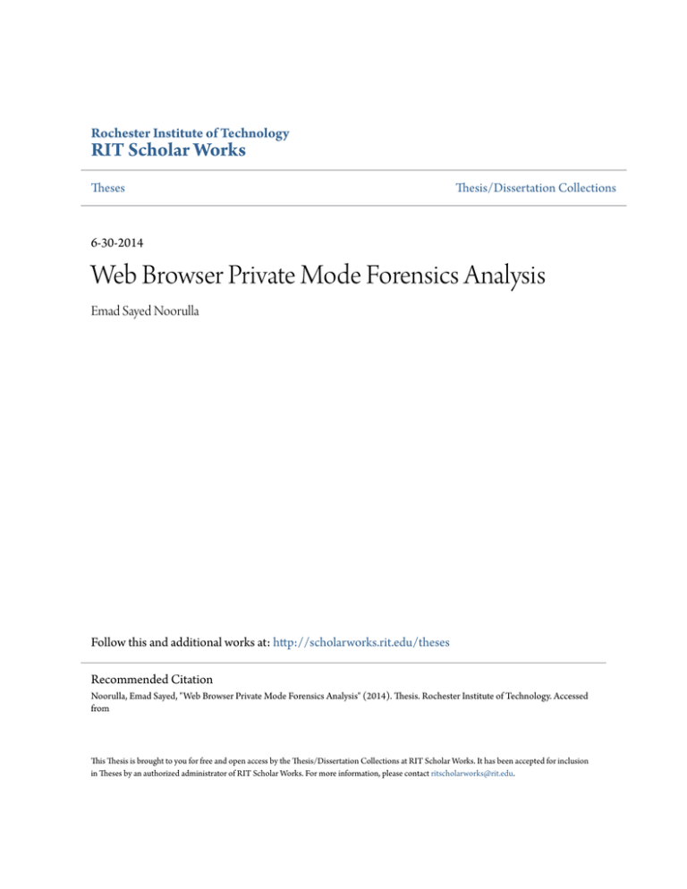 Web Browser Private Mode Forensics Analysis