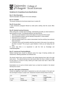 Guidelines for Completing Course Specifications
