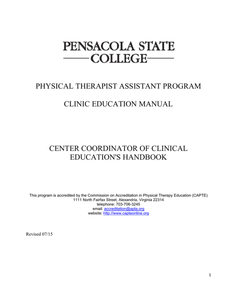 Center Coordinator of Clinical Educations Handbook