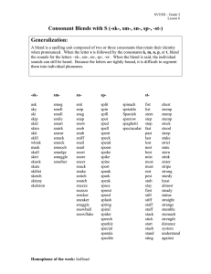 Consonant Blends with S (-sk-, sm-, sn-, sp-, -st