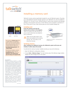 Installing a memory card