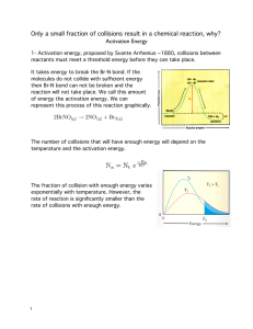 Only a small fraction of collisions result in a chemical