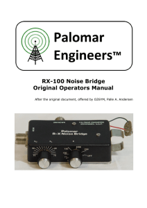 RX-100 Noise Bridge Original Operators Manual