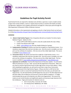 Pupil Activity Permit Guidelines