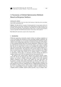 A Taxonomy of Global Optimization Methods Based on Response