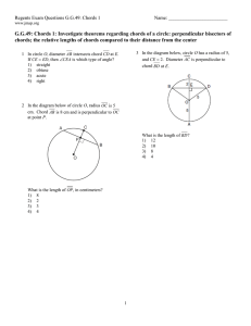 G.G.49: Chords 1: Investigate theorems regarding chords of a circle