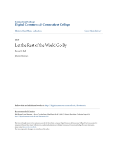 Let the Rest of the World Go By - Digital Commons @ Connecticut