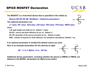 SPICE MOSFET Declaration