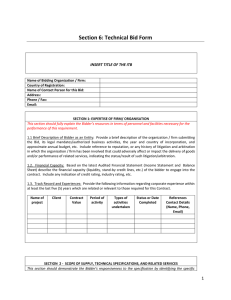 Section 6: Technical Bid Form - Procurement Notices