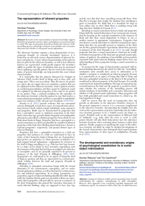 The representation of inherent properties The developmental and