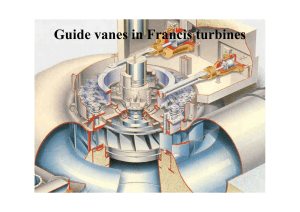 Guide vanes in Francis turbines