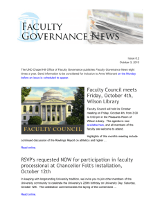 Faculty Governance News v 8.2, October 3, 2013