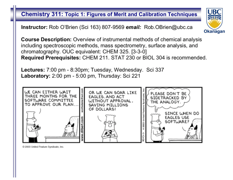 Chemistry 311: Topic 1: Figures of Merit and Calibration Techniques