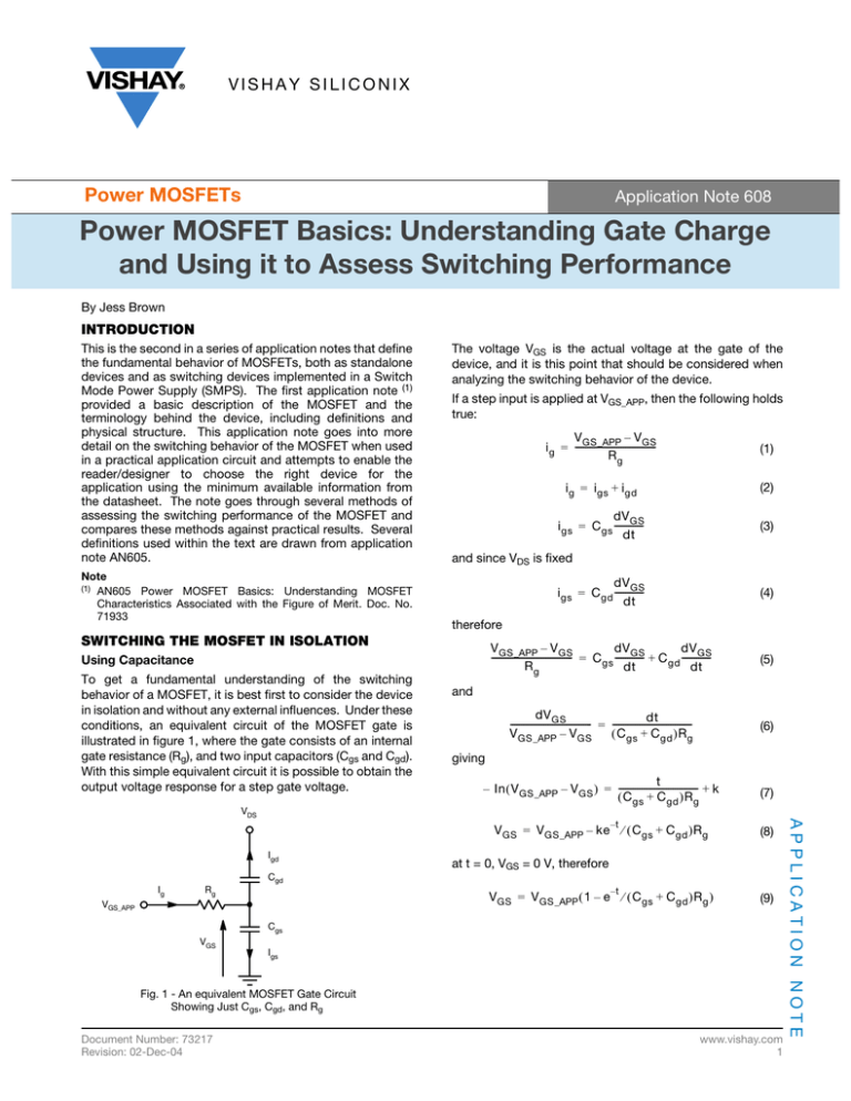 Power MOSFET Basics Understanding Gate Charge and